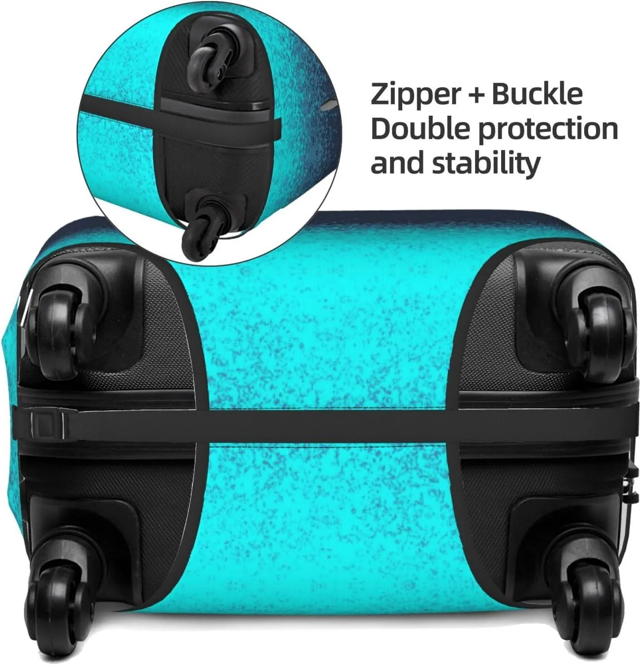 Travel Luggage Cover Suitcase Elastic Washable Graffiti Spray Painted Blue Gradient Suitcase Protector Bag,Spandex Double-Sided Baggage Covers,X-Large