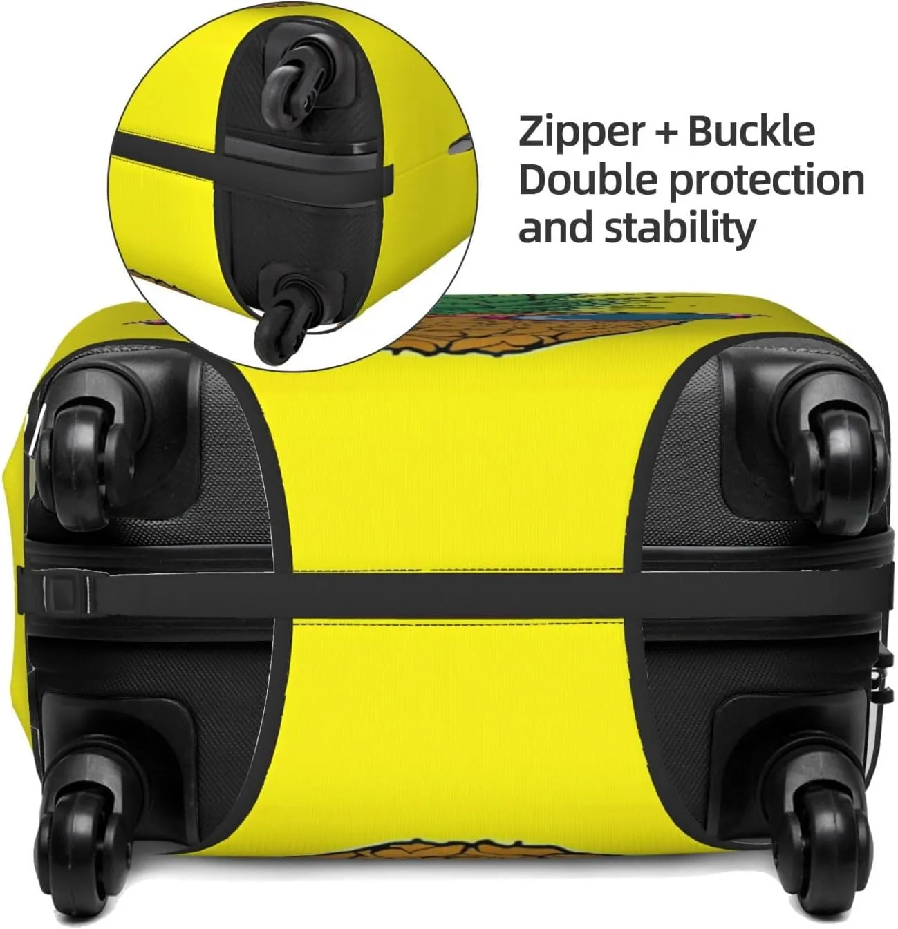 Travel Luggage Cover Suitcase Elastic Washable Pineapple Suitcase Protector Bag,Anti-Scratch With Zipper Closure Baggage Covers For Kid Adult,Large