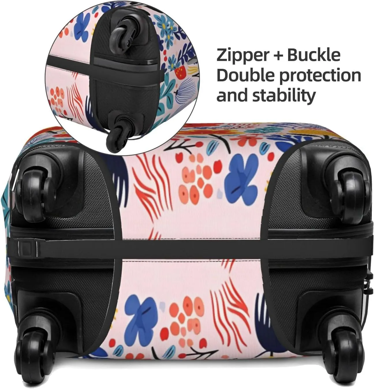 Travel Luggage Cover Suitcase Elastic Washable Retro Colorful Flowers Suitcase Protector Bag,Anti-Scratch Double-Sided Baggage Covers For Kid Adult,X-Large