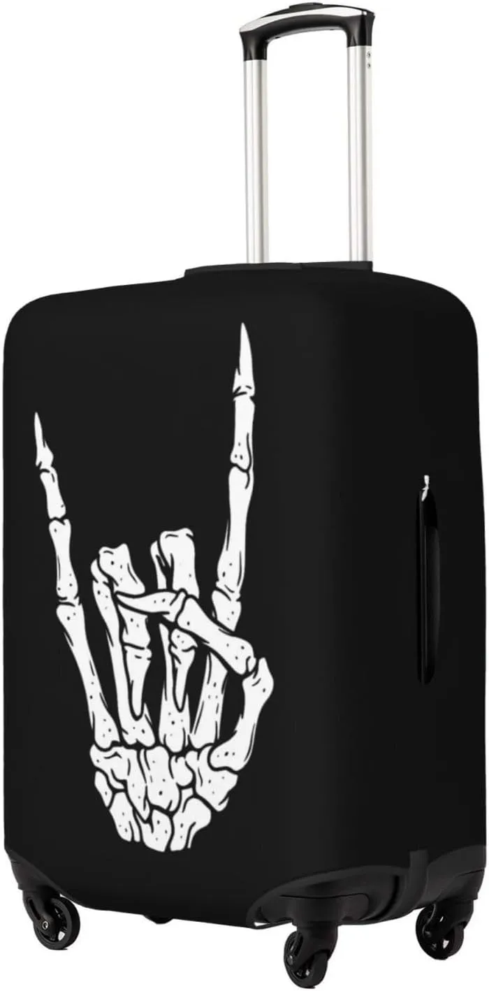Travel Luggage Cover Suitcase Elastic Washable Skeleton Hand Suitcase Protector Bag,Spandex Double-Sided Baggage Covers For Kid Adult,Small