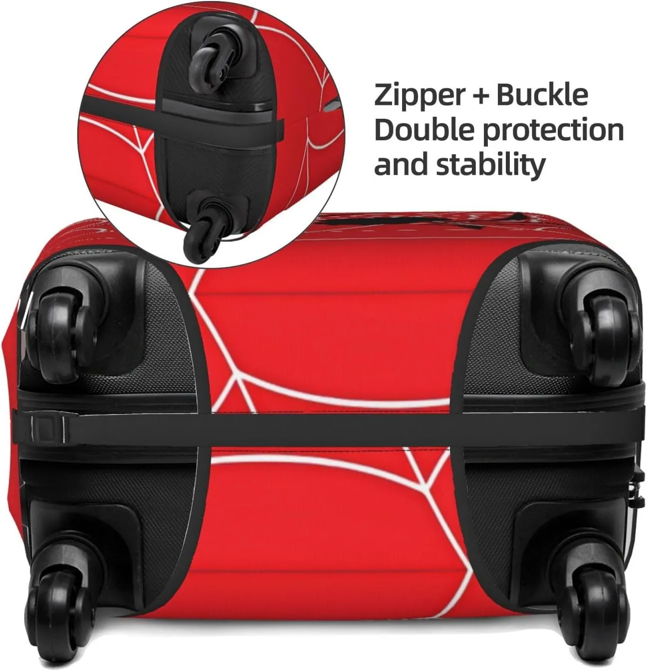 Travel Luggage Cover Suitcase Elastic Washable Spider Web Suitcase Protector Bag,Dust-Proof With Zipper Closure Baggage Covers,X-Large