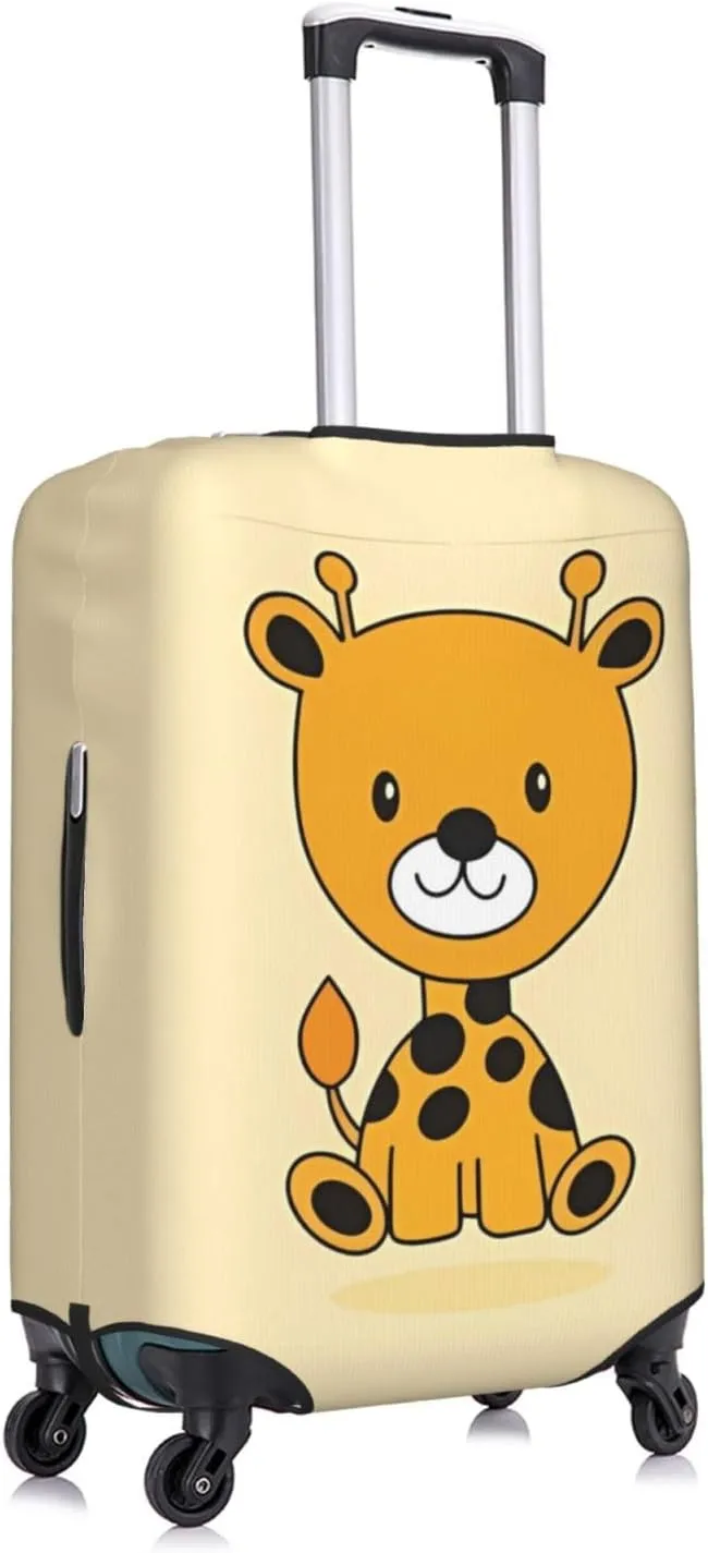 Travel Luggage Cover Suitcase Elastic Washable Stretch Baby Giraffe Cartoon Suitcase Protector Bag,Anti-Scratch Dust-Proof With Zipper Closure Baggage Covers For Wheeled Suitcase Kid Adult,Large