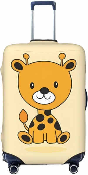 Travel Luggage Cover Suitcase Elastic Washable Stretch Baby Giraffe Cartoon Suitcase Protector Bag,Anti-Scratch Dust-Proof With Zipper Closure Baggage Covers For Wheeled Suitcase Kid Adult,Large