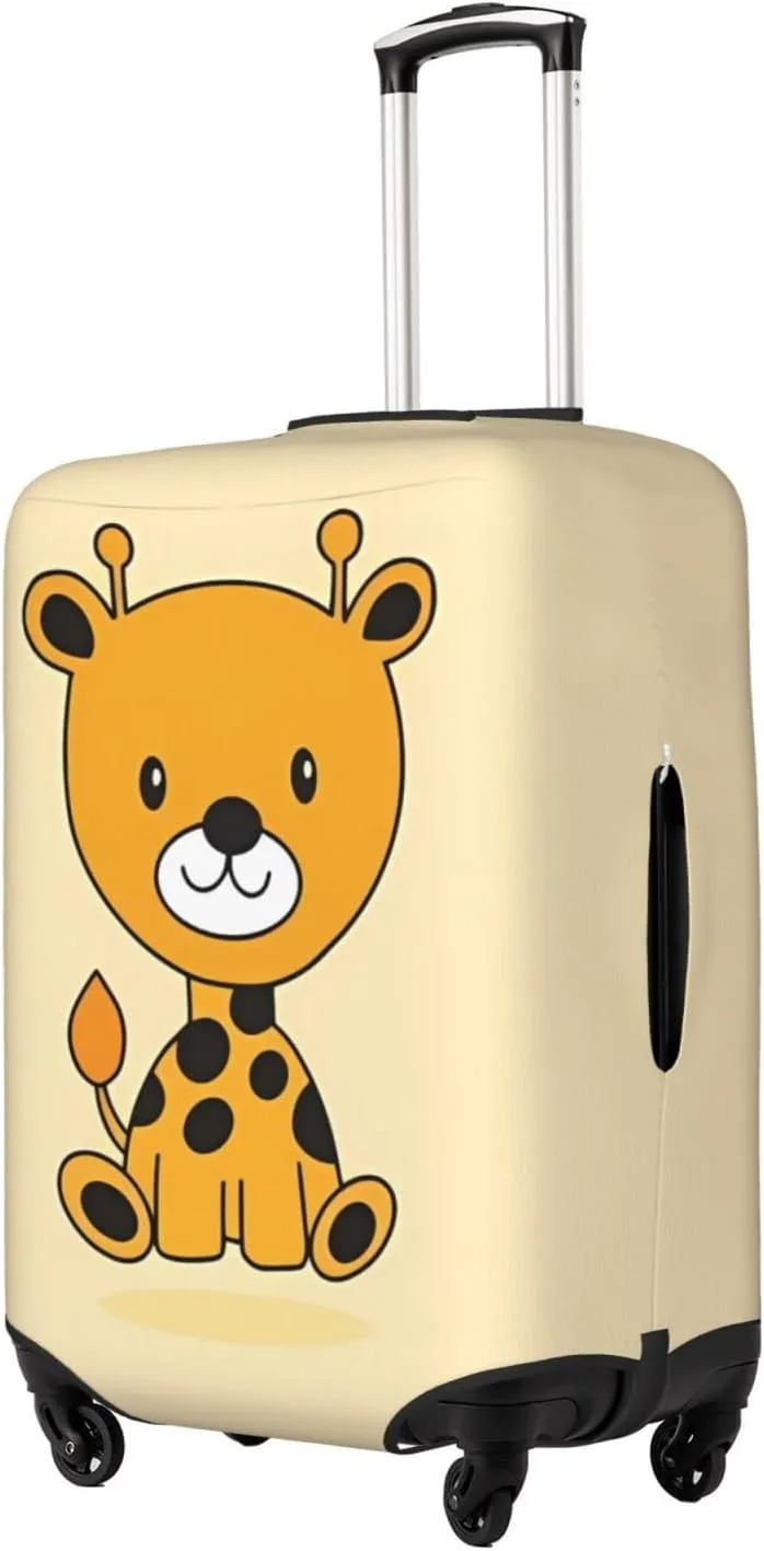 Travel Luggage Cover Suitcase Elastic Washable Stretch Baby Giraffe Cartoon Suitcase Protector Bag,Anti-Scratch Dust-Proof With Zipper Closure Baggage Covers For Wheeled Suitcase Kid Adult,Large