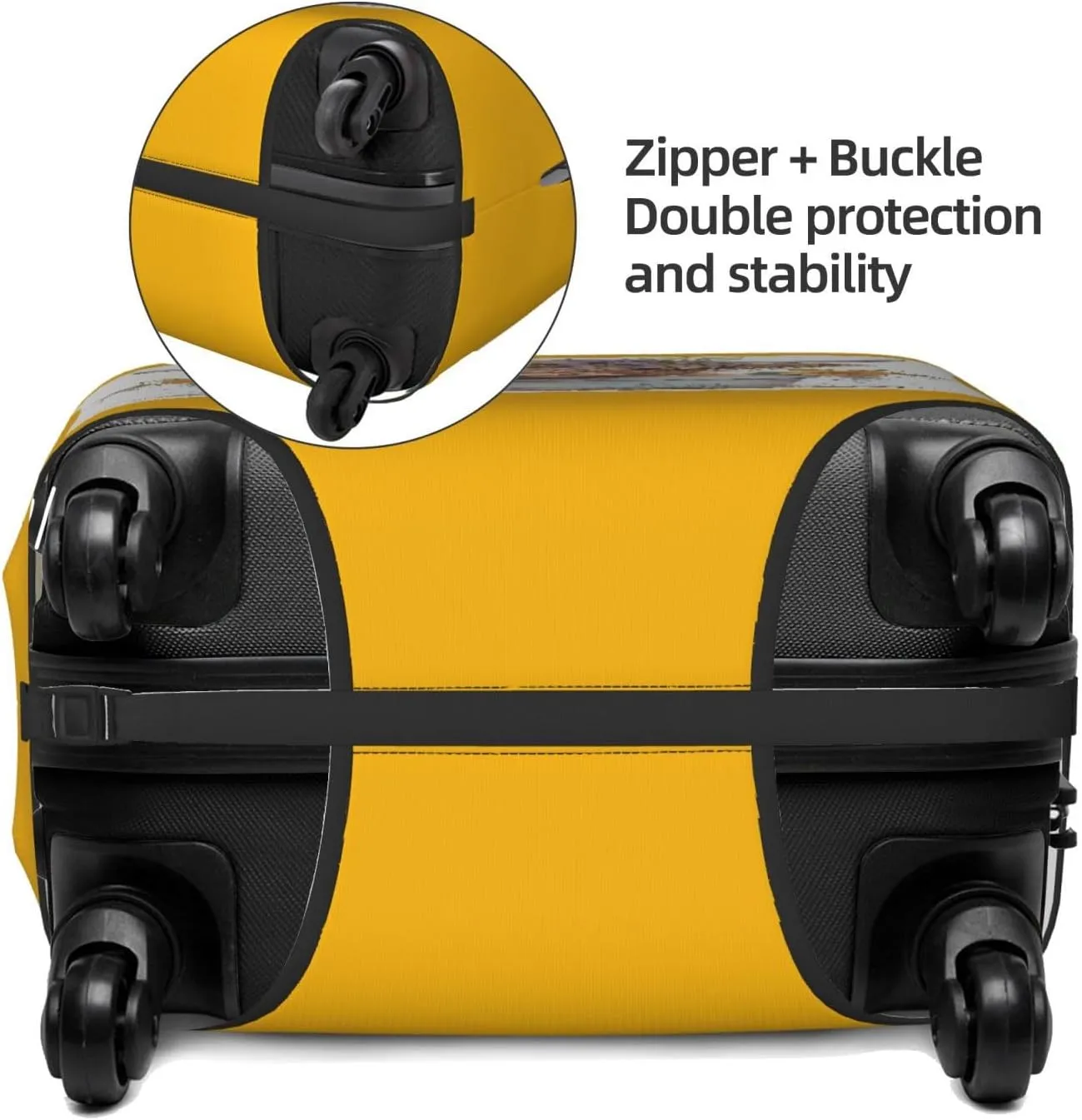 Travel Luggage Cover Suitcase Elastic Washable Stretch Baby Highland Cow Yellow Suitcase Protector Bag,Anti-Scratch Spandex Double-Sided Baggage Covers For Wheeled Suitcase Kid Adult,Medium