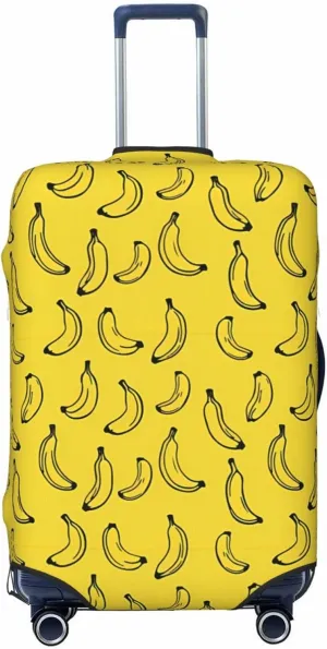Travel Luggage Cover Suitcase Elastic Washable Stretch Banana Yellow Suitcase Protector Bag,Anti-Scratch Spandex Double-Sided Baggage Covers For Wheeled Suitcase Kid Adult