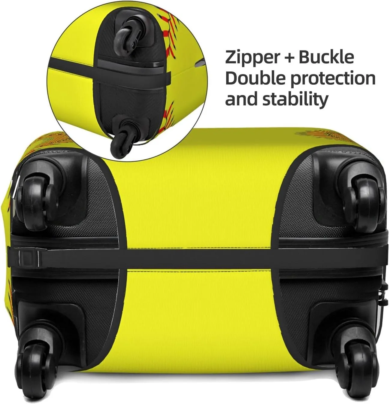 Travel Luggage Cover Suitcase Elastic Washable Stretch Baseball Sport 2 Suitcase Protector Bag,Anti-Scratch Spandex Double-Sided Baggage Covers For Wheeled Suitcase Kid Adult