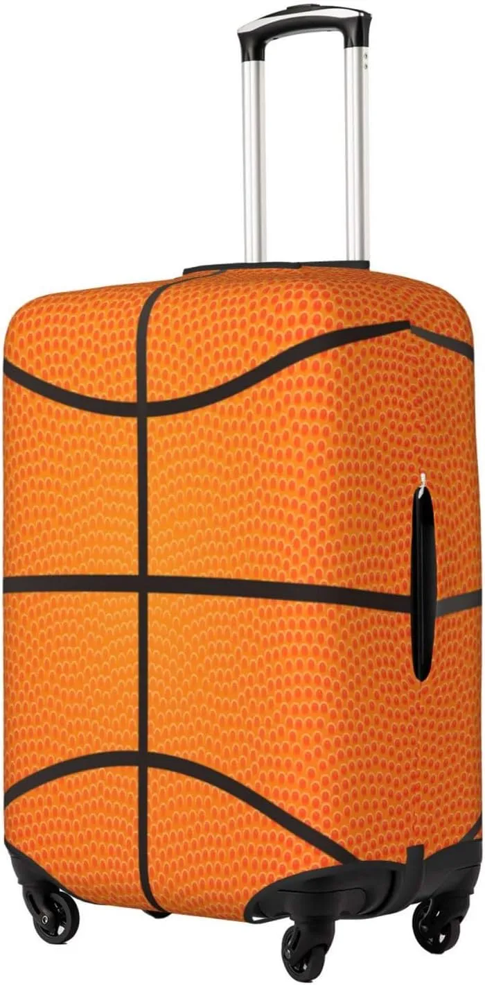 Travel Luggage Cover Suitcase Elastic Washable Stretch Basketball Textured Suitcase Protector Bag,Anti-Scratch Spandex Double-Sided Baggage Covers For Wheeled Suitcase Kid Adult