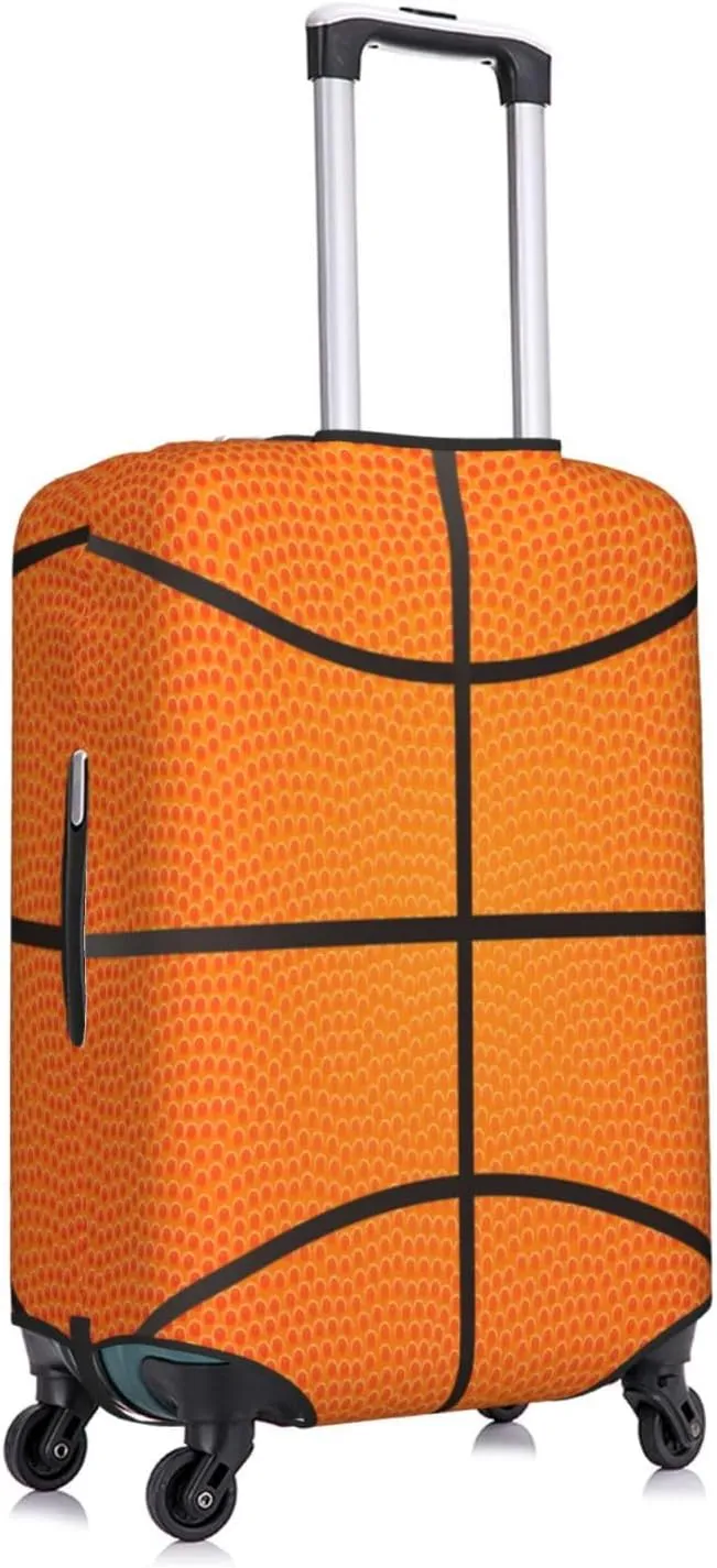 Travel Luggage Cover Suitcase Elastic Washable Stretch Basketball Textured Suitcase Protector Bag,Anti-Scratch Spandex Double-Sided Baggage Covers For Wheeled Suitcase Kid Adult