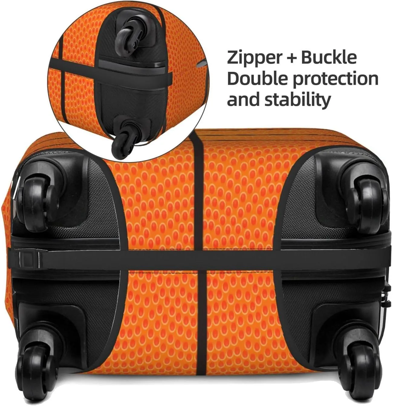 Travel Luggage Cover Suitcase Elastic Washable Stretch Basketball Textured Suitcase Protector Bag,Anti-Scratch Spandex Double-Sided Baggage Covers For Wheeled Suitcase Kid Adult