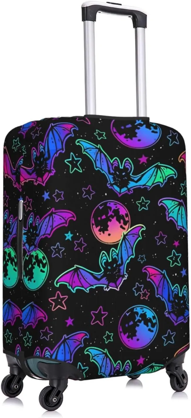 Travel Luggage Cover Suitcase Elastic Washable Stretch Bats And Moons Suitcase Protector Bag,Anti-Scratch Dust-Proof Double-Sided Baggage Covers For Wheeled Suitcase Kid Adult
