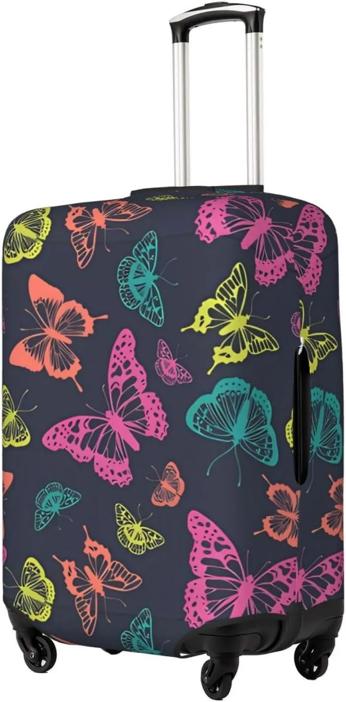 Travel Luggage Cover Suitcase Elastic Washable Stretch Butterflies Abstract Suitcase Protector Bag,Anti-Scratch Dust-Proof With Zipper Closure Baggage Covers For Wheeled Suitcase Kid Adult