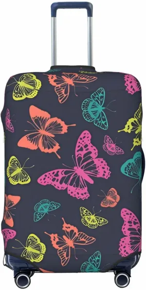 Travel Luggage Cover Suitcase Elastic Washable Stretch Butterflies Abstract Suitcase Protector Bag,Anti-Scratch Dust-Proof With Zipper Closure Baggage Covers For Wheeled Suitcase Kid Adult