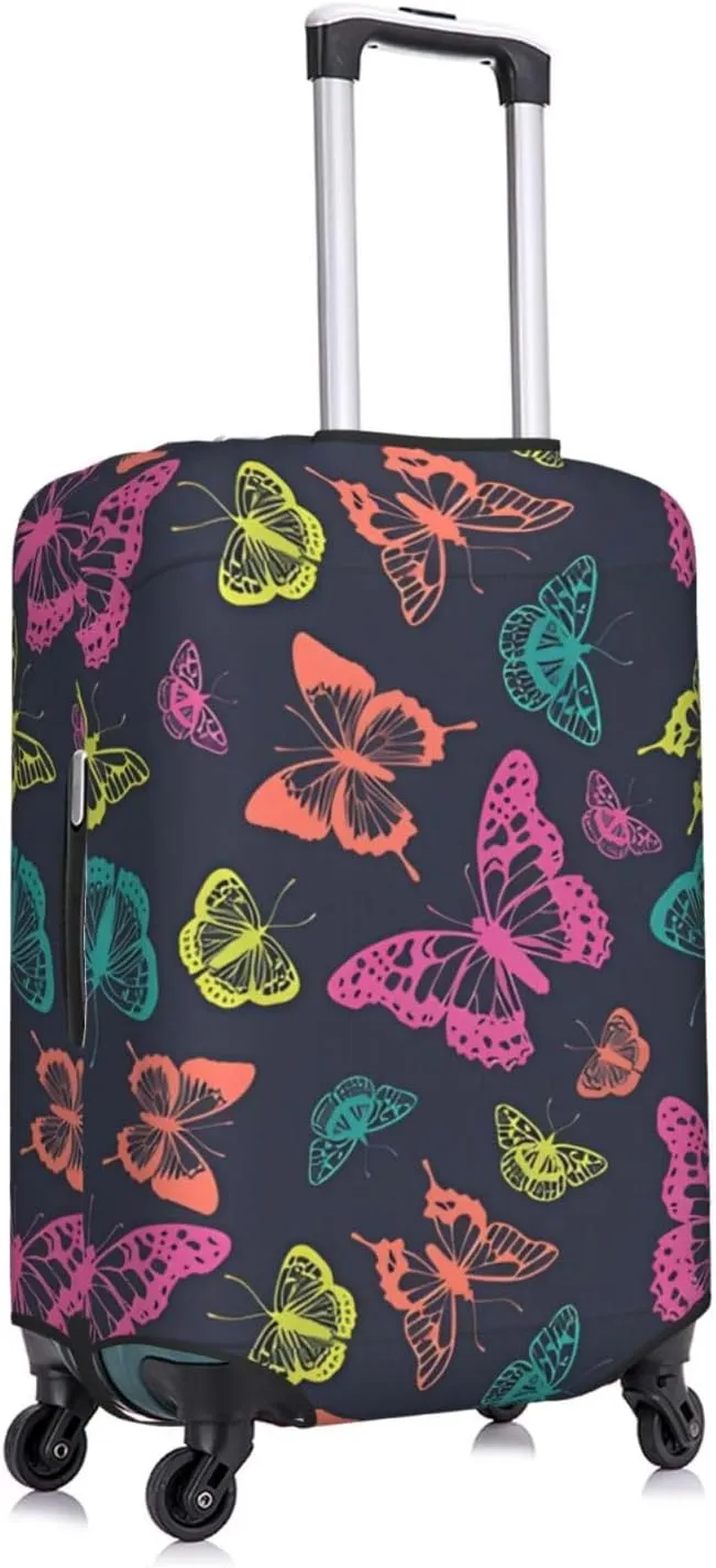 Travel Luggage Cover Suitcase Elastic Washable Stretch Butterflies Abstract Suitcase Protector Bag,Anti-Scratch Dust-Proof With Zipper Closure Baggage Covers For Wheeled Suitcase Kid Adult