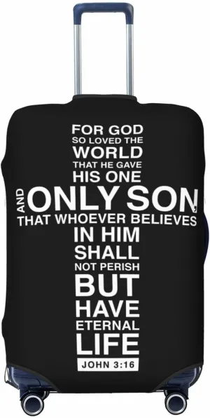 Travel Luggage Cover Suitcase Elastic Washable Stretch Christian Cross John 316 Suitcase Protector Bag,Anti-Scratch Spandex With Zipper Closure Baggage Covers For Wheeled Suitcase Kid Adult