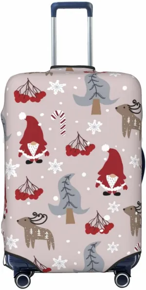Travel Luggage Cover Suitcase Elastic Washable Stretch Christmas Santa Claus Xmas Reindeer Suitcase Protector Bag,Anti-Scratch Dust-Proof Double-Sided Baggage Covers For Wheeled Suitcase Kid Adult