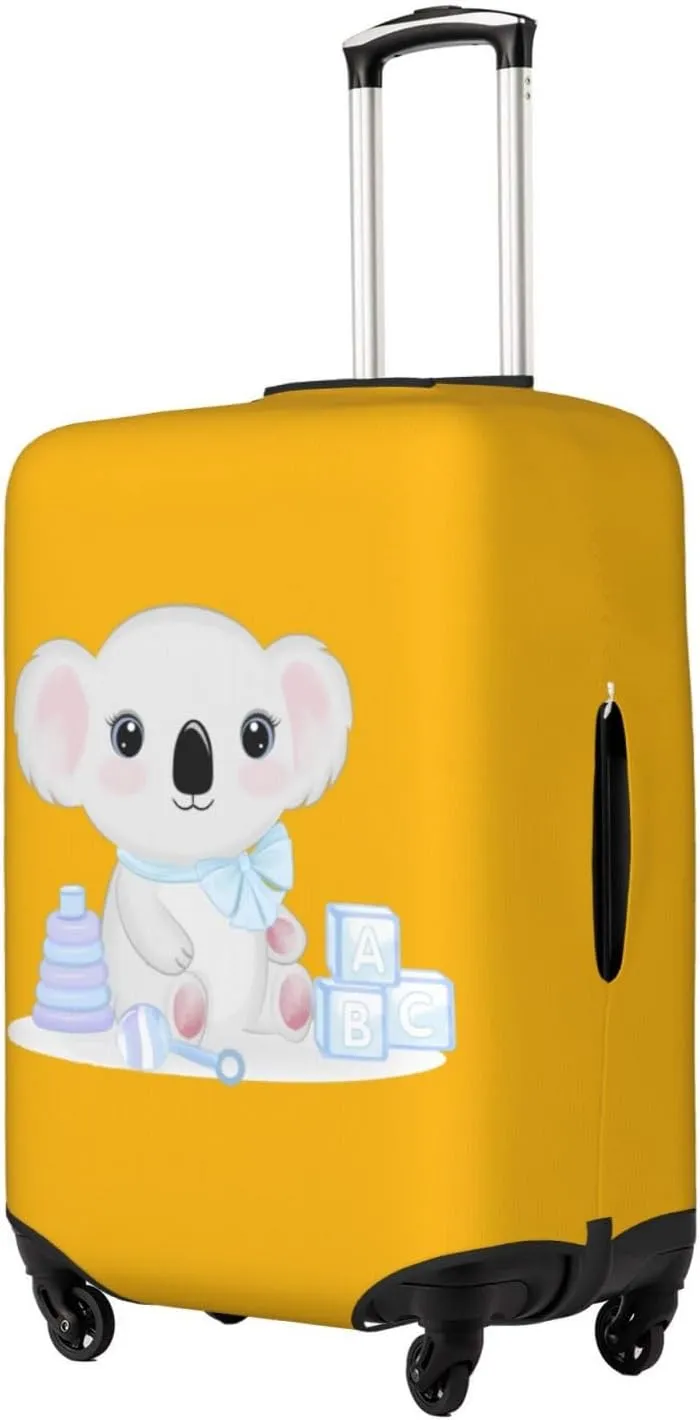 Travel Luggage Cover Suitcase Elastic Washable Stretch Cute Baby Koala Suitcase Protector Bag,Anti-Scratch Spandex Double-Sided Baggage Covers For Wheeled Suitcase Kid Adult,X-Large