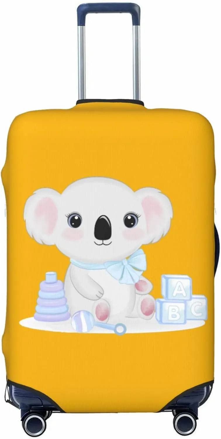 Travel Luggage Cover Suitcase Elastic Washable Stretch Cute Baby Koala Suitcase Protector Bag,Anti-Scratch Spandex Double-Sided Baggage Covers For Wheeled Suitcase Kid Adult,X-Large