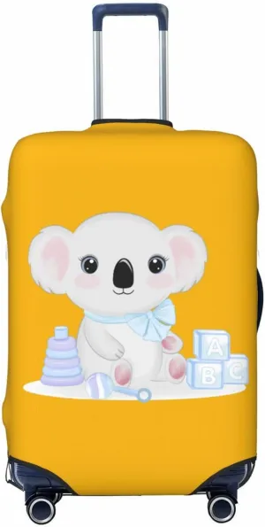 Travel Luggage Cover Suitcase Elastic Washable Stretch Cute Baby Koala Suitcase Protector Bag,Anti-Scratch Spandex Double-Sided Baggage Covers For Wheeled Suitcase Kid Adult,X-Large