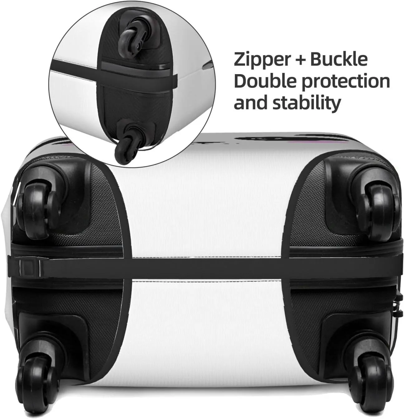 Travel Luggage Cover Suitcase Elastic Washable Stretch Cute Panda Face 2 Suitcase Protector Bag,Anti-Scratch Spandex Double-Sided Baggage Covers For Wheeled Suitcase Kid Adult,Medium