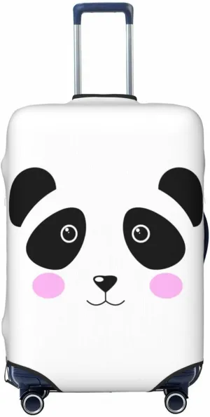 Travel Luggage Cover Suitcase Elastic Washable Stretch Cute Panda Face 2 Suitcase Protector Bag,Anti-Scratch Spandex Double-Sided Baggage Covers For Wheeled Suitcase Kid Adult,Medium