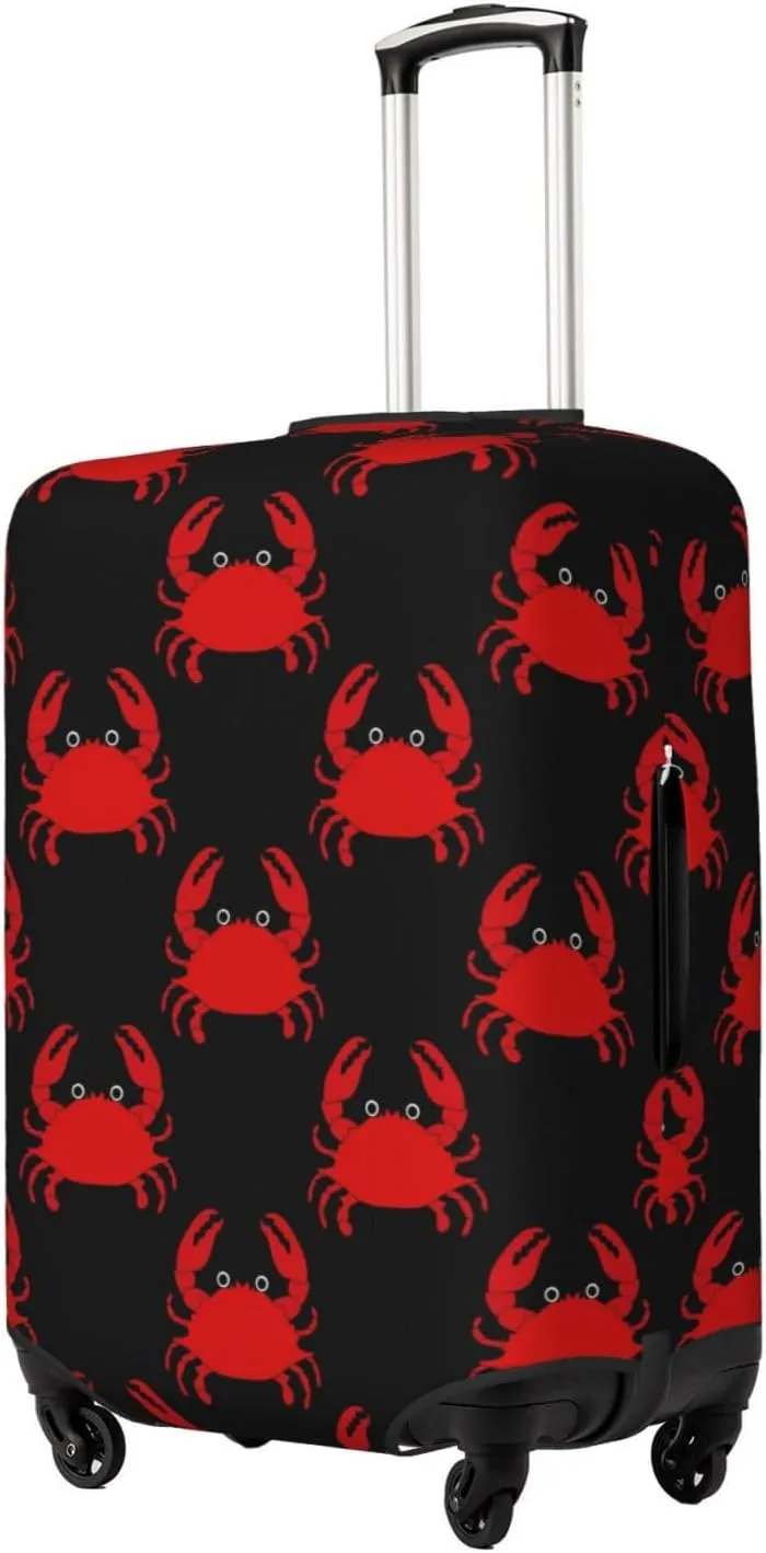 Travel Luggage Cover Suitcase Elastic Washable Stretch Cute Sea Crab Suitcase Protector Bag,Anti-Scratch Dust-Proof With Zipper Closure Baggage Covers For Wheeled Suitcase Kid Adult