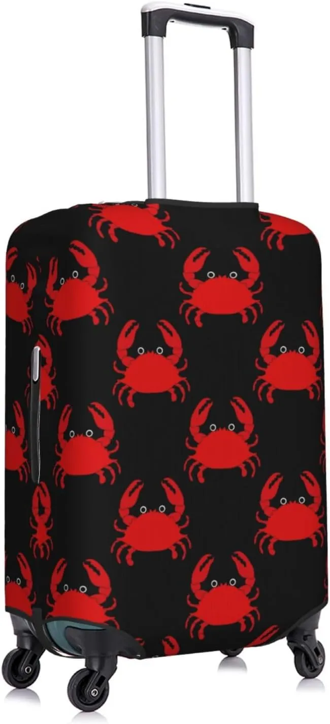 Travel Luggage Cover Suitcase Elastic Washable Stretch Cute Sea Crab Suitcase Protector Bag,Anti-Scratch Dust-Proof With Zipper Closure Baggage Covers For Wheeled Suitcase Kid Adult