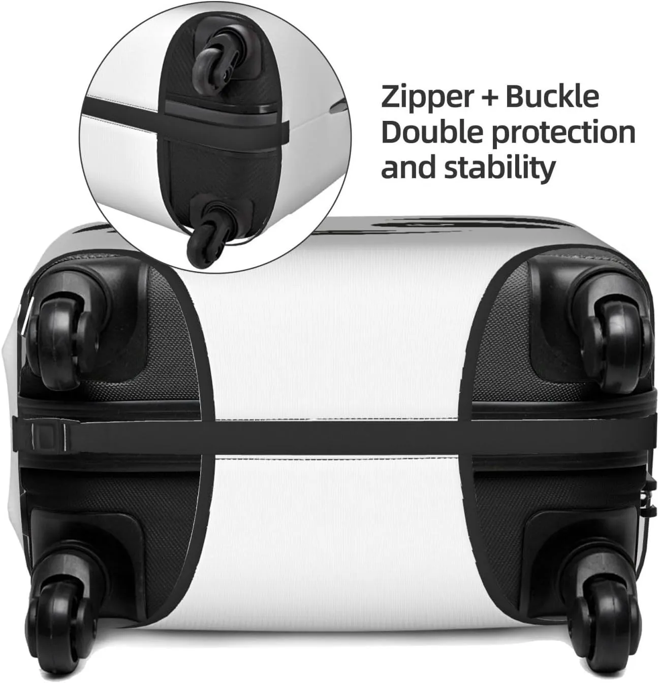 Travel Luggage Cover Suitcase Elastic Washable Stretch Cute Smile Panda Face Suitcase Protector Bag,Anti-Scratch Spandex With Zipper Closure Baggage Covers For Wheeled Suitcase Kid Adult,X-Large