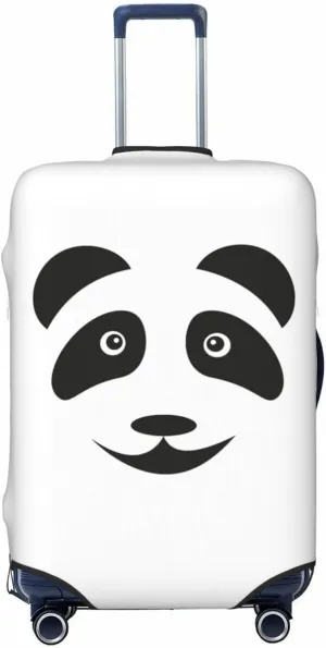 Travel Luggage Cover Suitcase Elastic Washable Stretch Cute Smile Panda Face Suitcase Protector Bag,Anti-Scratch Spandex With Zipper Closure Baggage Covers For Wheeled Suitcase Kid Adult,X-Large