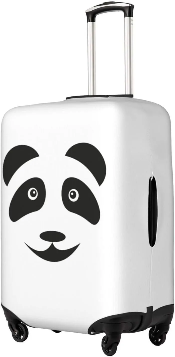 Travel Luggage Cover Suitcase Elastic Washable Stretch Cute Smile Panda Face Suitcase Protector Bag,Anti-Scratch Spandex With Zipper Closure Baggage Covers For Wheeled Suitcase Kid Adult,X-Large