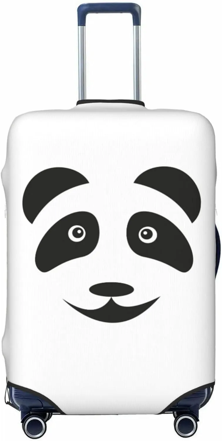 Travel Luggage Cover Suitcase Elastic Washable Stretch Cute Smile Panda Face Suitcase Protector Bag,Anti-Scratch Spandex With Zipper Closure Baggage Covers For Wheeled Suitcase Kid Adult,X-Large
