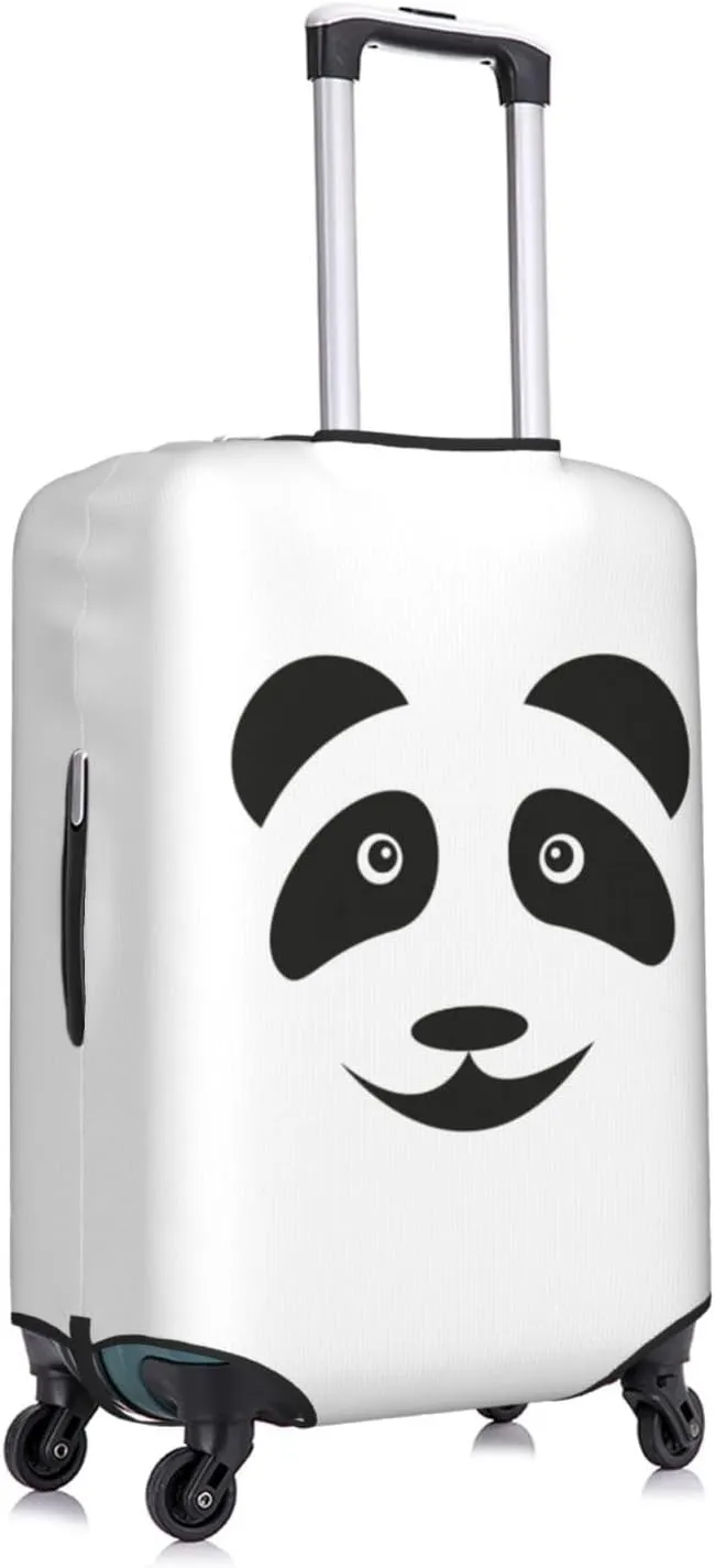 Travel Luggage Cover Suitcase Elastic Washable Stretch Cute Smile Panda Face Suitcase Protector Bag,Anti-Scratch Spandex With Zipper Closure Baggage Covers For Wheeled Suitcase Kid Adult,X-Large