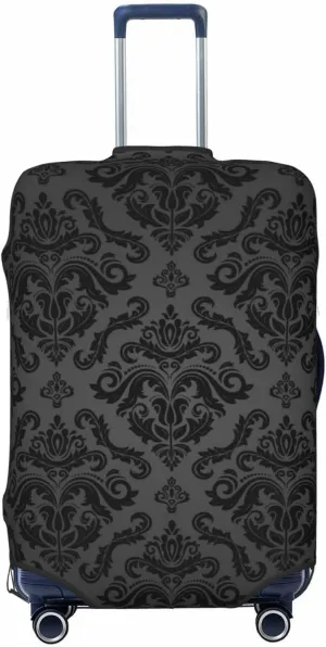 Travel Luggage Cover Suitcase Elastic Washable Stretch Damask Baroque Flower Suitcase Protector Bag,Anti-Scratch Spandex Double-Sided Baggage Covers For Wheeled Suitcase Kid Adult