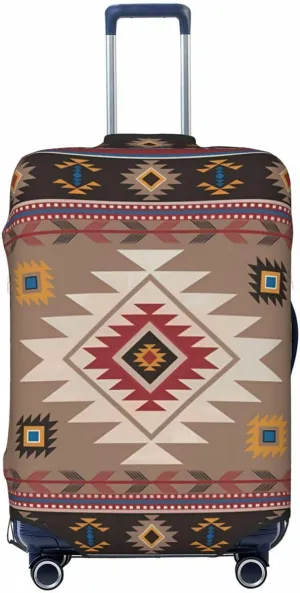 Travel Luggage Cover Suitcase Elastic Washable Stretch Ethnic Tribal Aztec Suitcase Protector Bag,Anti-Scratch Spandex Double-Sided Baggage Covers For Wheeled Suitcase Kid Adult