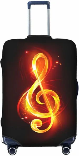 Travel Luggage Cover Suitcase Elastic Washable Stretch Fire Musical Key Suitcase Protector Bag,Anti-Scratch Dust-Proof Double-Sided Baggage Covers For Wheeled Suitcase Kid Adult