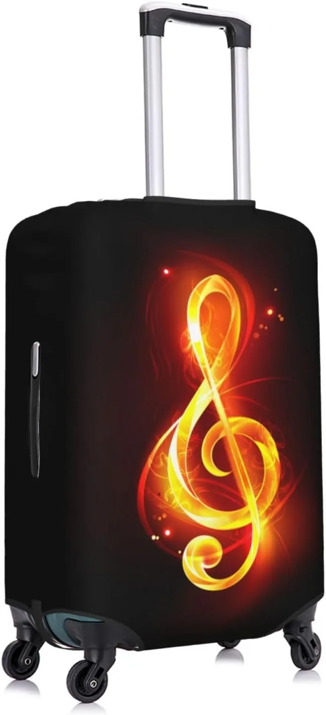 Travel Luggage Cover Suitcase Elastic Washable Stretch Fire Musical Key Suitcase Protector Bag,Anti-Scratch Dust-Proof With Zipper Closure Baggage Covers For Wheeled Suitcase Kid Adult