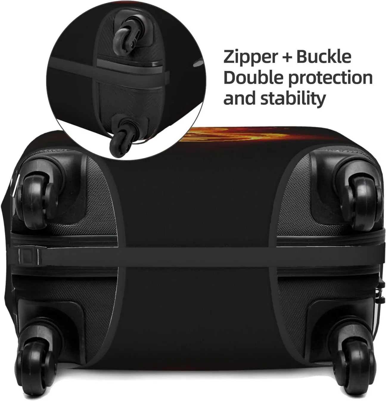 Travel Luggage Cover Suitcase Elastic Washable Stretch Fire Musical Key Suitcase Protector Bag,Anti-Scratch Dust-Proof With Zipper Closure Baggage Covers For Wheeled Suitcase Kid Adult