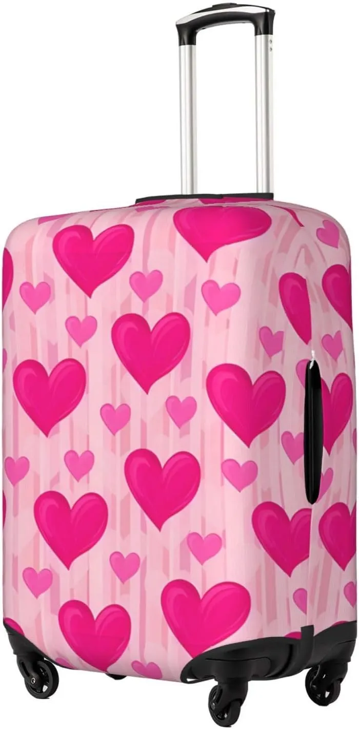 Travel Luggage Cover Suitcase Elastic Washable Stretch Hearts Suitcase Protector Bag,Anti-Scratch Spandex Double-Sided Baggage Covers For Wheeled Suitcase Kid Adult