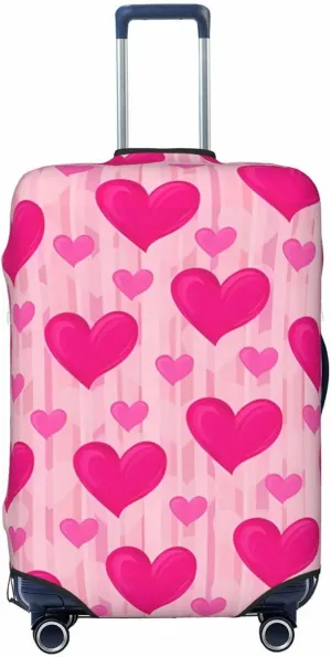 Travel Luggage Cover Suitcase Elastic Washable Stretch Hearts Suitcase Protector Bag,Anti-Scratch Spandex Double-Sided Baggage Covers For Wheeled Suitcase Kid Adult