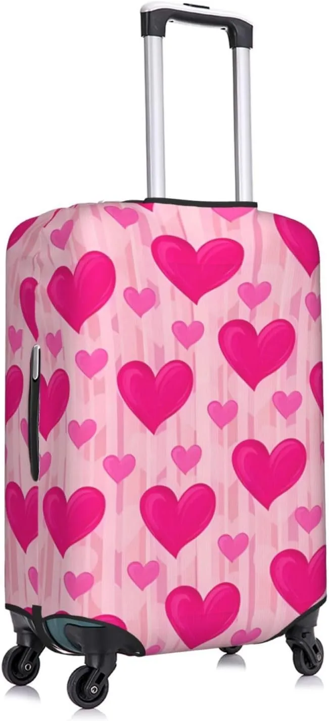 Travel Luggage Cover Suitcase Elastic Washable Stretch Hearts Suitcase Protector Bag,Anti-Scratch Spandex Double-Sided Baggage Covers For Wheeled Suitcase Kid Adult