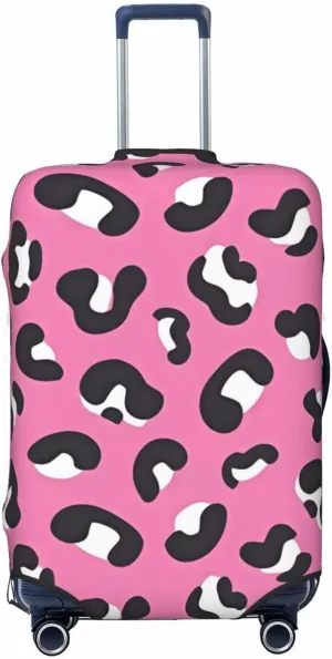 Travel Luggage Cover Suitcase Elastic Washable Stretch Leopard Print Suitcase Protector Bag,Anti-Scratch Spandex Double-Sided Baggage Covers For Wheeled Suitcase Kid Adult