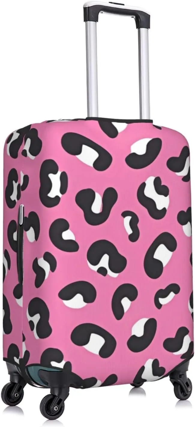 Travel Luggage Cover Suitcase Elastic Washable Stretch Leopard Print Suitcase Protector Bag,Anti-Scratch Spandex Double-Sided Baggage Covers For Wheeled Suitcase Kid Adult