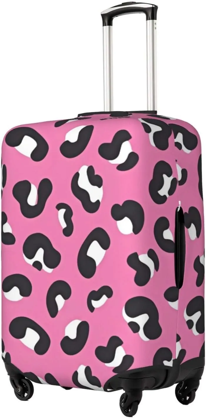 Travel Luggage Cover Suitcase Elastic Washable Stretch Leopard Print Suitcase Protector Bag,Anti-Scratch Spandex Double-Sided Baggage Covers For Wheeled Suitcase Kid Adult