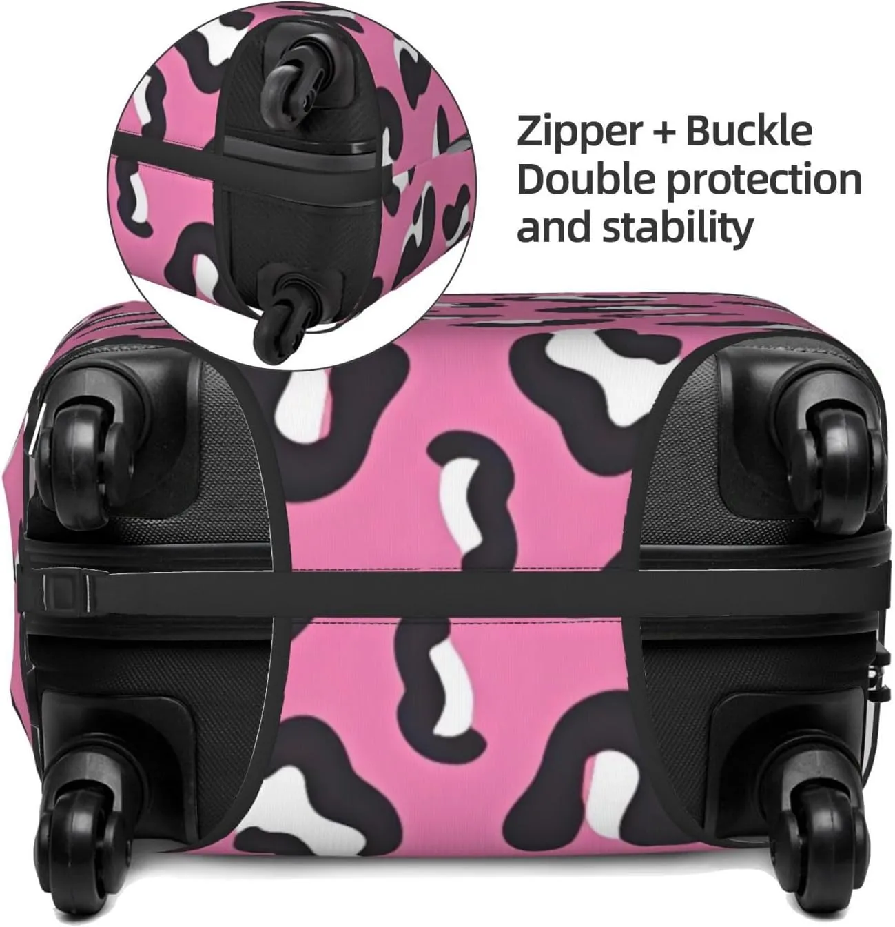 Travel Luggage Cover Suitcase Elastic Washable Stretch Leopard Print Suitcase Protector Bag,Anti-Scratch Spandex Double-Sided Baggage Covers For Wheeled Suitcase Kid Adult