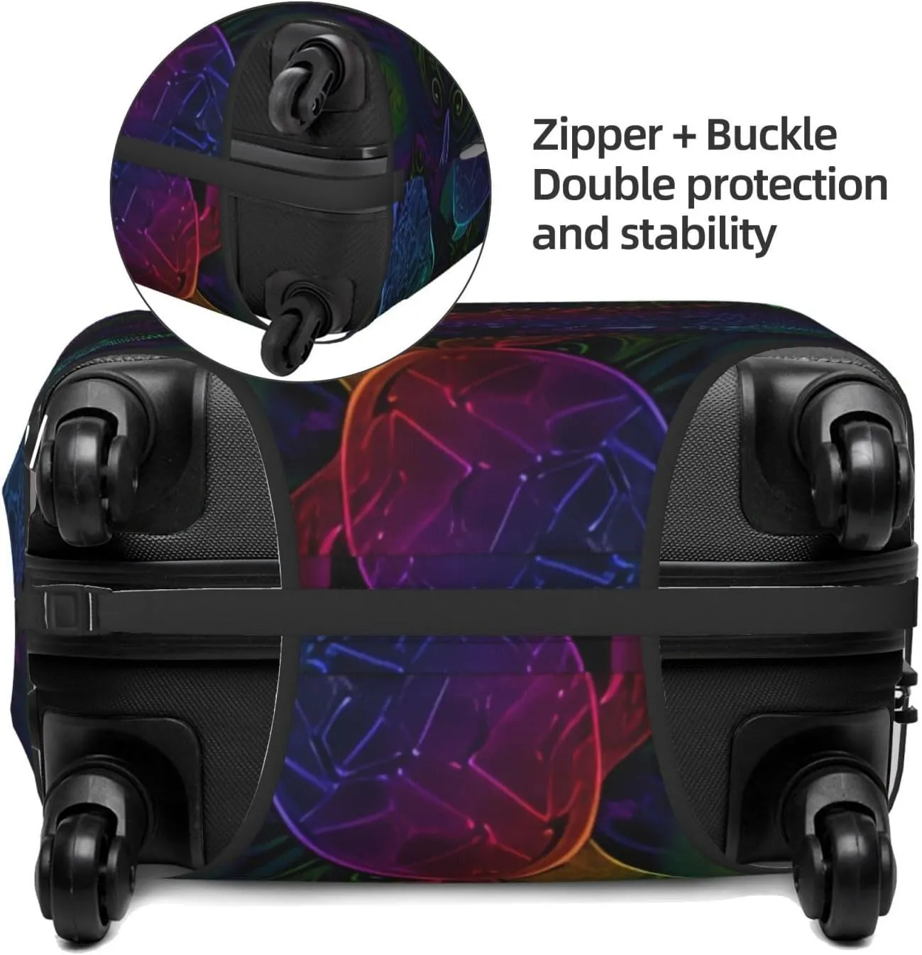 Travel Luggage Cover Suitcase Elastic Washable Stretch Psychedelic Sea Turtle Mandala Suitcase Protector Bag,Anti-Scratch Spandex Double-Sided Baggage Covers For Wheeled Suitcase Kid Adult