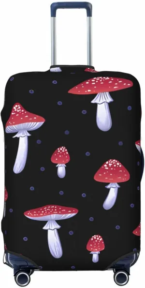 Travel Luggage Cover Suitcase Elastic Washable Stretch Red Mushrooms Spotted Suitcase Protector Bag,Anti-Scratch Dust-Proof Double-Sided Baggage Covers For Wheeled Suitcase Kid Adult