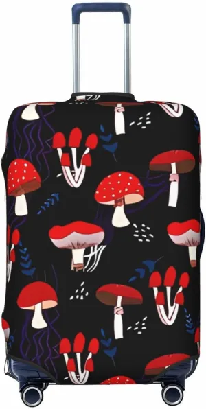 Travel Luggage Cover Suitcase Elastic Washable Stretch Red Mushrooms Suitcase Protector Bag,Anti-Scratch Spandex With Zipper Closure Baggage Covers For Wheeled Suitcase Kid Adult