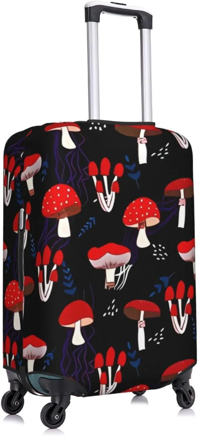 Travel Luggage Cover Suitcase Elastic Washable Stretch Red Mushrooms Suitcase Protector Bag,Anti-Scratch Spandex With Zipper Closure Baggage Covers For Wheeled Suitcase Kid Adult