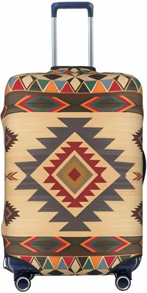 Travel Luggage Cover Suitcase Elastic Washable Stretch Southwest Ethnic Tribal Geometrci Suitcase Protector Bag,Anti-Scratch Dust-Proof Double-Sided Baggage Covers For Wheeled Suitcase Kid Adult