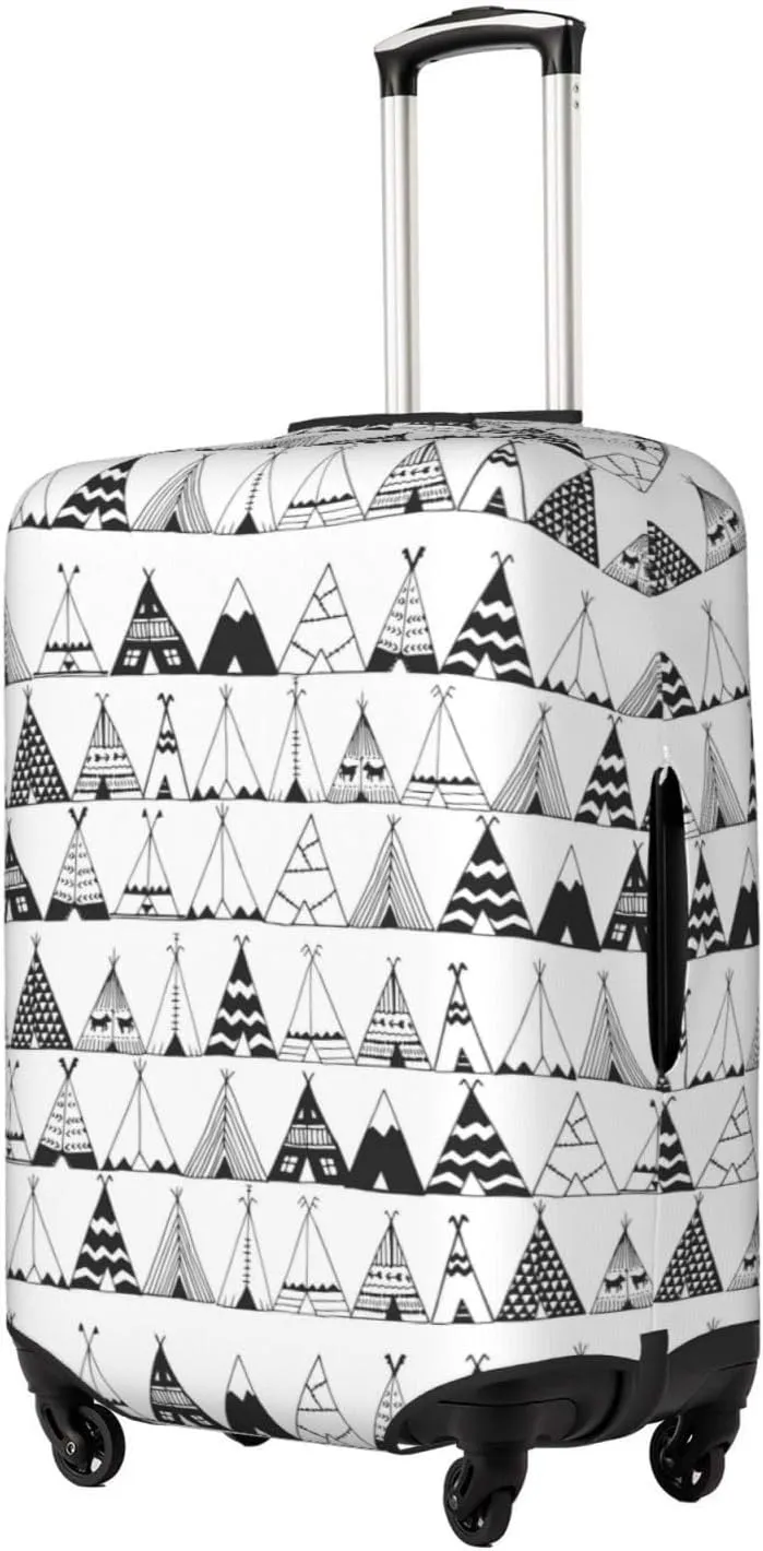 Travel Luggage Cover Suitcase Elastic Washable Stretch Teepee Native American Ethnic Tent 3 Suitcase Protector Bag,Anti-Scratch Dust-Proof With Zipper Closure Baggage Covers,Large